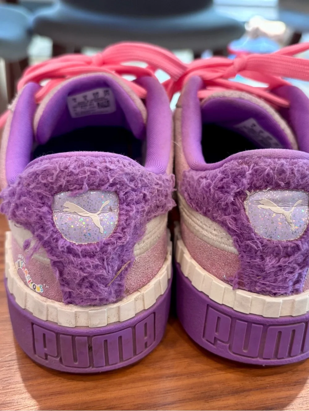Puma Kids Pink and Purple Lace-Up Sneakers (Squish mellow theme)
